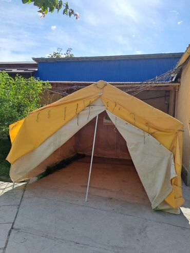 палатка брезент: Палатка эки кат ичинен калын ак брезент сырты резиналанган брезент