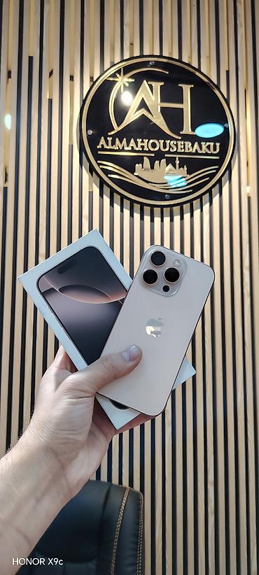 prodat iphone: IPhone 16 Pro, 128 GB, Desert Titanium, Zəmanət, Face ID, Sənədlərlə — 1
