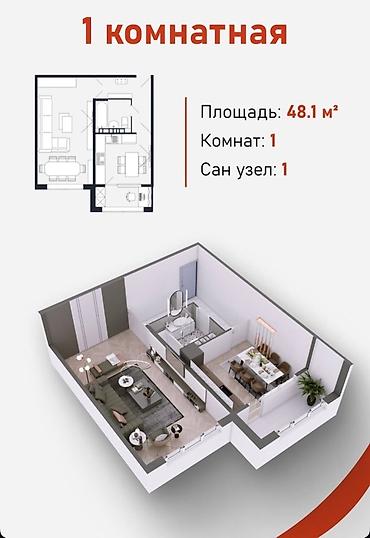 Квартиры: 1 комната, 48 м², 108 серия, 4 этаж, ПСО (под самоотделку) — 2