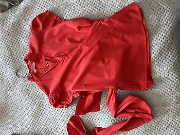 pull bear rs: ZARA WOMAN crvena wrap/bluza na preklop - Model: ženska bluza na — 4