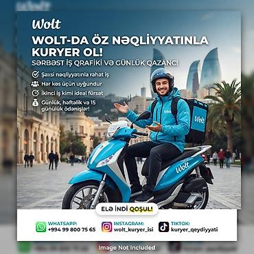 qrafik dizayner: Sürücü-kuryer tələb olunur, Nəqliyyat təmin edilir, Gündəlik ödəniş, Təcrübəsiz — 1