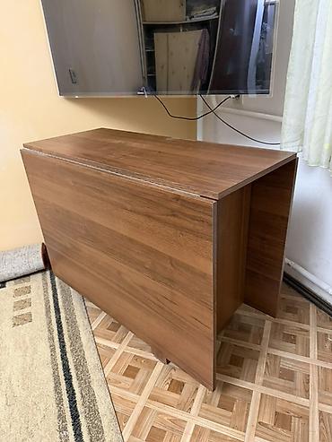 table study: Стол трансформер Для кухни, Стол-книжка, Длина, см: 80-90 см, цвет - Коричневый — 2