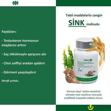 Vitaminlər və BAƏ: Sink ilə kişi gücü! Stress, yorğunluq, enerjisizlik, cinsi zəiflik?