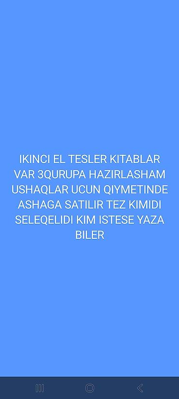 Testlər: Məhsul: Test kitabları toplusu - İkinci el test kitabları - 3 qrupla — 1