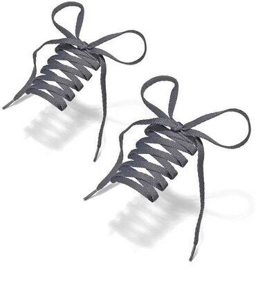Чехлы: Шнурки серые, плоские, длина 150 см, ширина 7 см