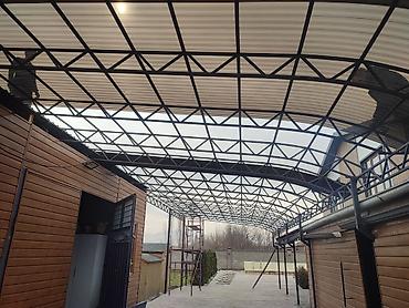 Навесы: Навес, Арочный, Металл, Поликарбонат, Установка — 6