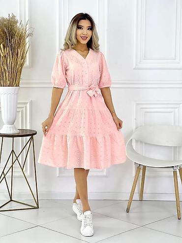 Повседневные платья: Шикарная платье на лето 
Ткань хб🧶
Размер?48
Цена🔥550сом — 8