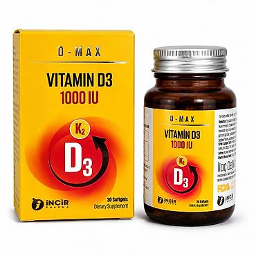 delabs d3: Məhsul: D-MAX Vitamin D3 + K2, 1000 IU Forması: 30 ədəd softgel — 1