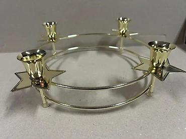 Sveće i svećnjaci: TCM svečani svećnjak/venac za advent – mesing, Ø oko 24 cm - Okrugli — 4