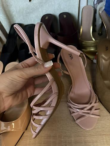 Basanoşka və səndəllər: Zara, Ölçü: 38, rəng - Çəhrayı, Yeni — 2