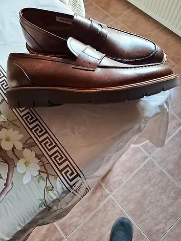 Ayaqqabılar: Klassik kişi loaferləri – qəhvəyi rəngdə - Material: hamar dəri üst — 1