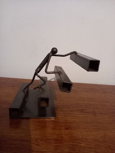 Heykəlciklər: Metal dekorativ heykəl kompozisiyası - Material: qara metal/ dəmir — 8