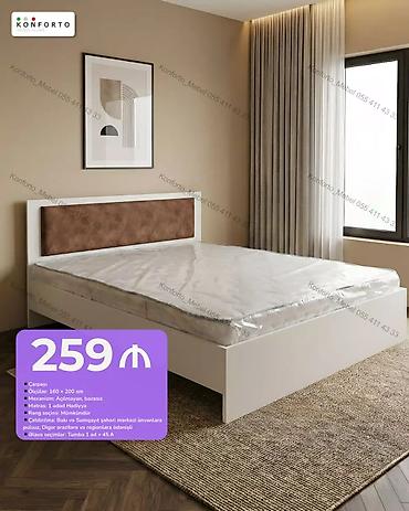 Mebel: Çarpayı - Ölçülər: 160 x 200 sm - Mexanizm: Açılmayan, bazasız