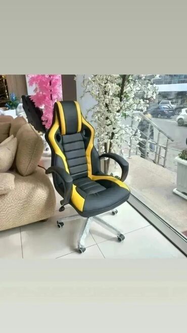 Ofis və oyun kresloları: Yeni, Təkərli, Qolları tənzimlənir, Dəri — 28