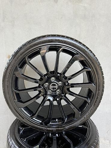 p4 disk: Range Rover üçün orijinal qara parıltılı disklər və şin komplekti - 4 — 1