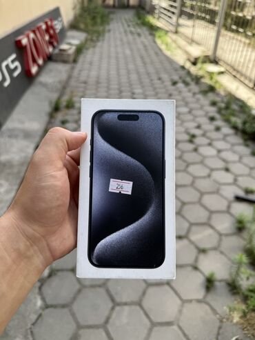 блок питания apple: IPhone 15 Pro, Колдонулган, 256 ГБ, Blue Titanium, Коргоочу айнек, Каптама, Куту, 90 %
