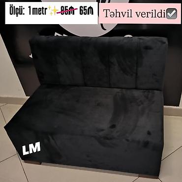 parça dolab: Qara rəngli yumşaq oturacaq/mini divan - Ölçü: 1 metr (eni) - Parça — 1