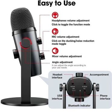 Наушники: Профессиональный студийный микрофон Jmary MC-PW10 предназначен для