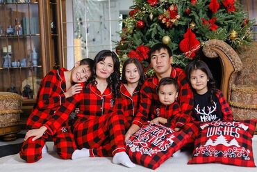 Пижамы: 🎄 Парные пижамы для всей семьи — папа, мама, дочка и сын Идеально — 1