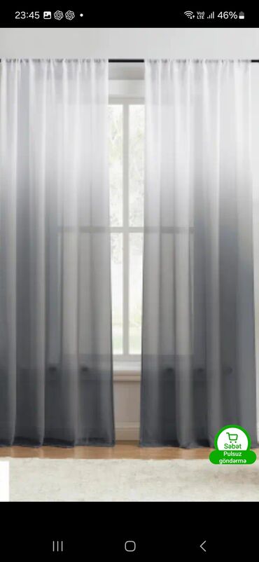 Вешалки: Məhsul: Ombre effektli tül pərdə dəsti - Rəng keçidi: yuxarıdan açıq