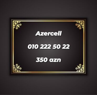azercell nömrə satışı: Nömrə: ( 010 ) ( 2225022 ), Yeni