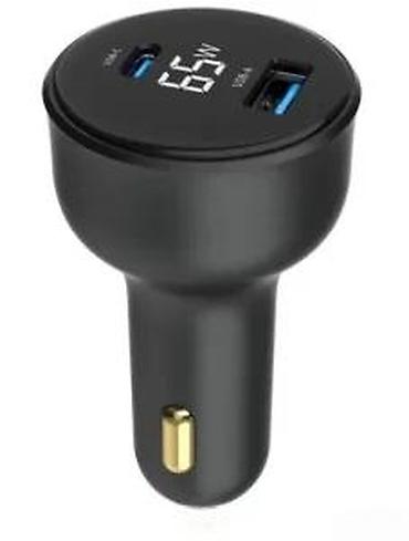 Žičani punjači za telefone: Gembird brzi auto punjač 65 W sa LCD ekranom - Snaga: do 65 W - Dva — 18