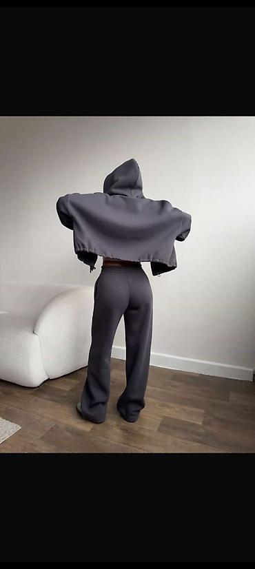 nike tech flece: Женский спортивный костюм, графитовый - Комплект из двух изделий — 4