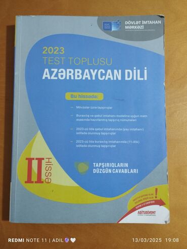 6 ci sinif ümumi tarix testləri: Az dili test toplusu II ci hissə|Təzədir