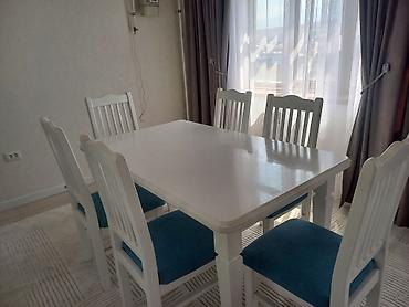 silver kitchen: Кухонный стол и стул, Б/у, Самовывоз, цвет - Белый — 3