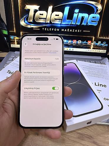 iphone iks: IPhone 14 Pro, 128 GB, Deep Purple, Zəmanət, Kredit, Simsiz şarj — 5