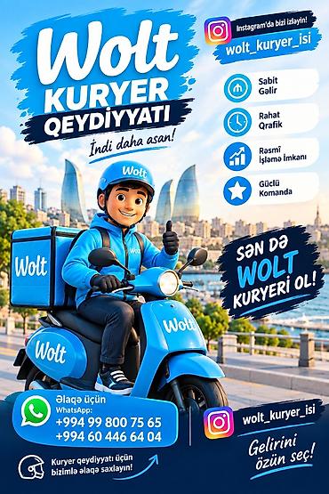 Moto-kuryer tələb olunur, Gündəlik ödəniş, Təcrübəsiz