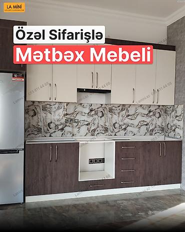 Ev və bağ: Sifarişlə mətbəx dəsti, Özü çəkən petlələr, Sadə laminat — 1