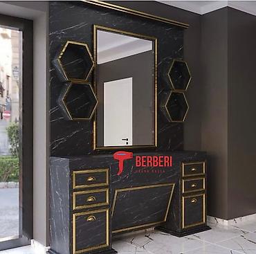 mini led: Bərbər mebeli və iş masaları – salonlar üçün funksional və estetik — 2