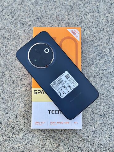 батарея на телефон: Tecno Spark 30C, Новый, 256 ГБ, цвет - Черный, 2 SIM