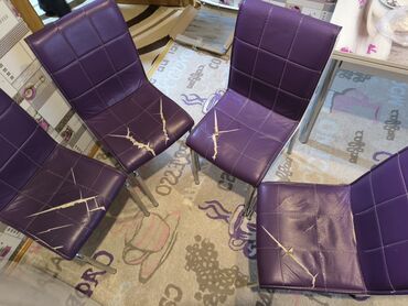 стулья мягкие для дома: Məhsul: 4 ədəd yemək otağı/stolüstü stul dəsti - Rəng: bənövşəyi -