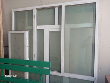 пластик окна двери: Алюминевое окно, Глухое, цвет - Белый, Б/у, 180 *2, Самовывоз