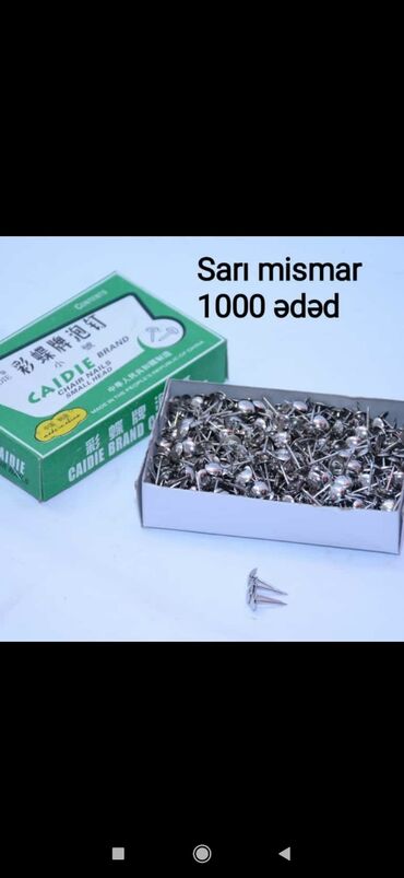 sintetika material: Mismar sari papaqlı paçkada 1000 ədədli amma topdan satış
