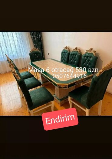 Masa və oturacaq dəstləri: Qonaq otağı üçün, Yeni, Açılmayan, Dördbucaq masa, 6 stul -da lalafo.az — 23 Masa və oturacaq dəstləri: Qonaq otağı üçün, Yeni, Açılmayan, Dördbucaq masa, 6 stul — 23