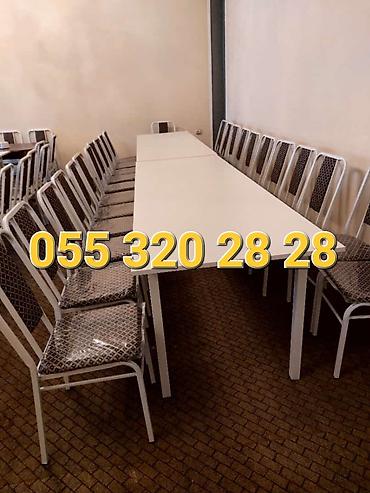 Masa və oturacaq dəstləri: Qonaq otağı üçün, Yeni, Dördbucaq masa, 10 stul — 24