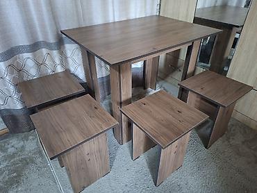 silver kitchen: Кухонный стол и стул, Новый, Самовывоз, Платная доставка, цвет - Коричневый — 2