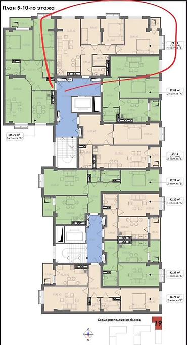 Недвижимость: 3 комнаты, 79 м², Технопарк Элитка, 9 этаж, ПСО (под самоотделку) — 4