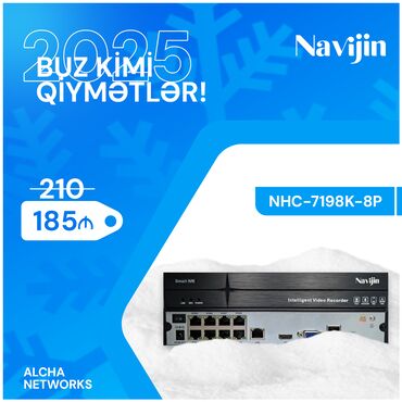 huawei internet modem: Navijin 8-ch 4K H.265 Smart NVR 8-kanal IP video girişi 80Mbps daxil