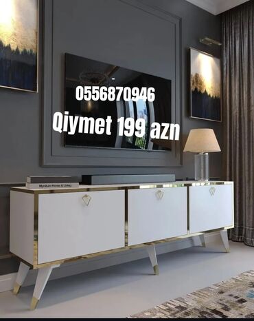 Mebel: Yeni, Düz TV altlığı, Polkalı, Laminat, Azərbaycan
