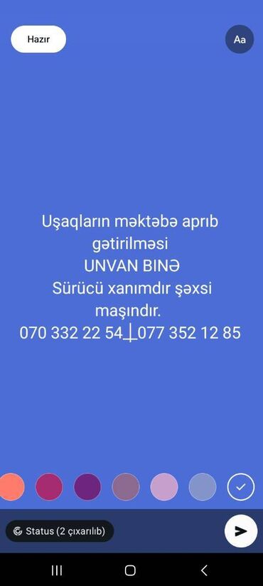 работа в салонах красоты: Şəhər içidə olar şərt deyil ki, binə olsun. Uşağların məktəbə aparıb