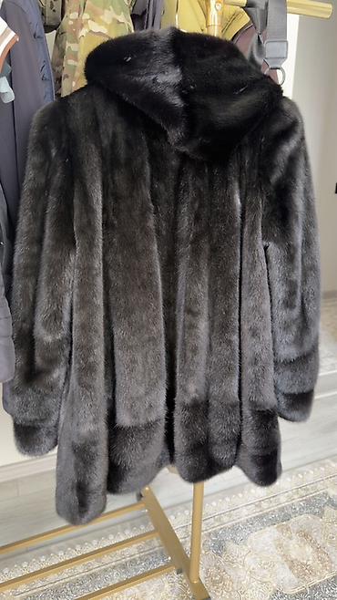 норковые шапка: Шуба, Норка, По колено, С капюшоном, XL — 6