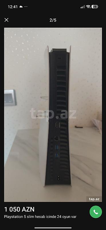 PS5 (Sony PlayStation 5): PlayStation 5 Slim oyun konsolu - Model: PS5 Slim (ağ korpus) - Arxa — 4