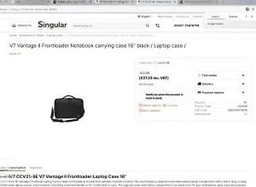 Futrole i torbe za laptopove: V7 Vantage II Frontloader torba za laptop 16" - Model: CCV21-9E — 13