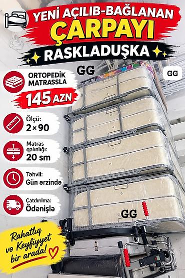 taxt dosəyi: Açılıb-bağlanan “raskladuşka” çarpayı – ortopedik matrasla - Ölçü — 1