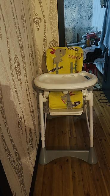 uşaq kreslosu: Uşaq yemək kreslosu - Rəngli, naxışlı (sarı fonlu) yumşaq oturacaq və — 1