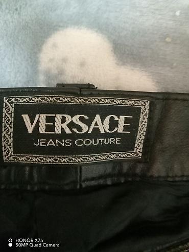 kožne patike: Muške kožne pantalone Versace Jeans Couture Unisex - Materijal — 3